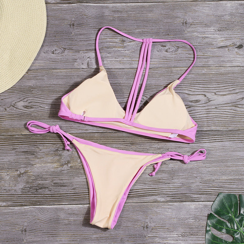 Bikini Sexy Open Back Swimsuit Solid Color Beach Bikini Bella Mia